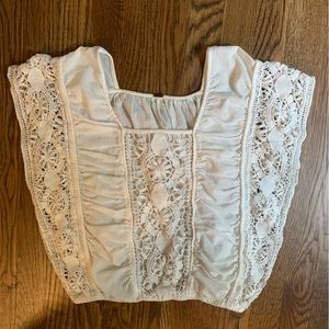 Free People Crochet Bubble Blouse - size Small